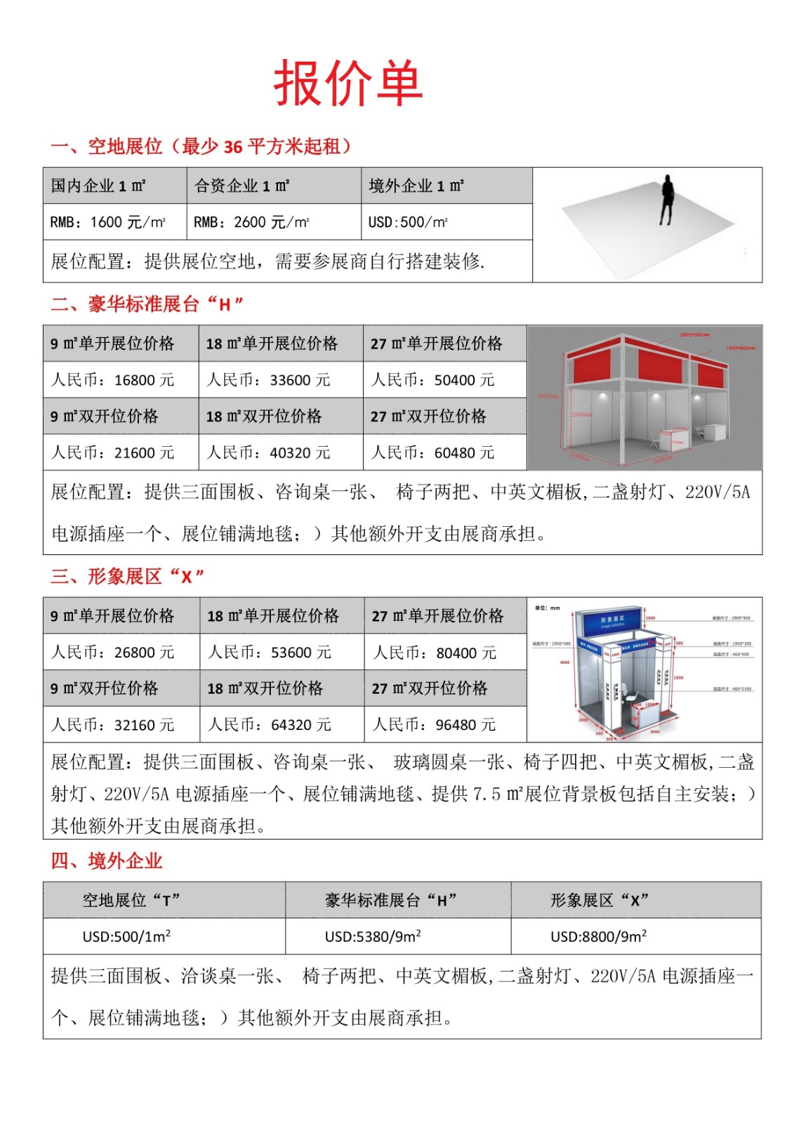 参展费用